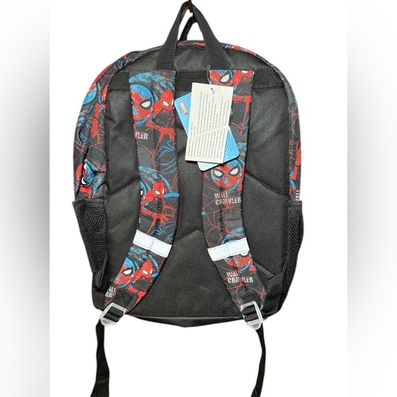 NEW- Marvel SpiderMan Mask Boys Light-Up 17" Backpack 3D Face Black & Red Kids - Picture 2 of 12